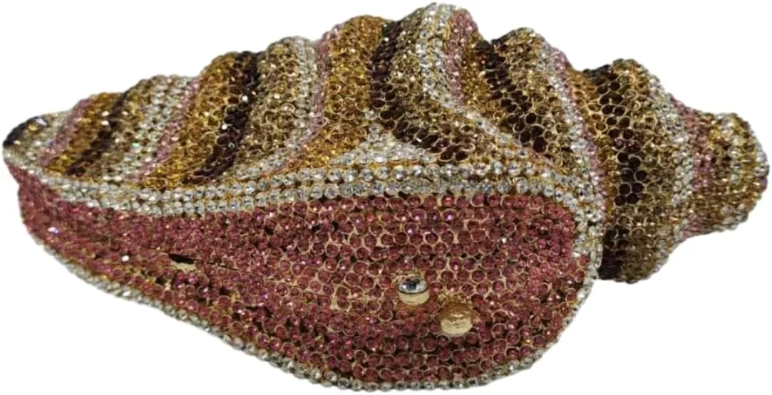 UMREN Conch Luxury Crystal Clutch for Women Sparkly Rhinestones Evening Bag Diamond Handbag Wedding Party Clutch Purse