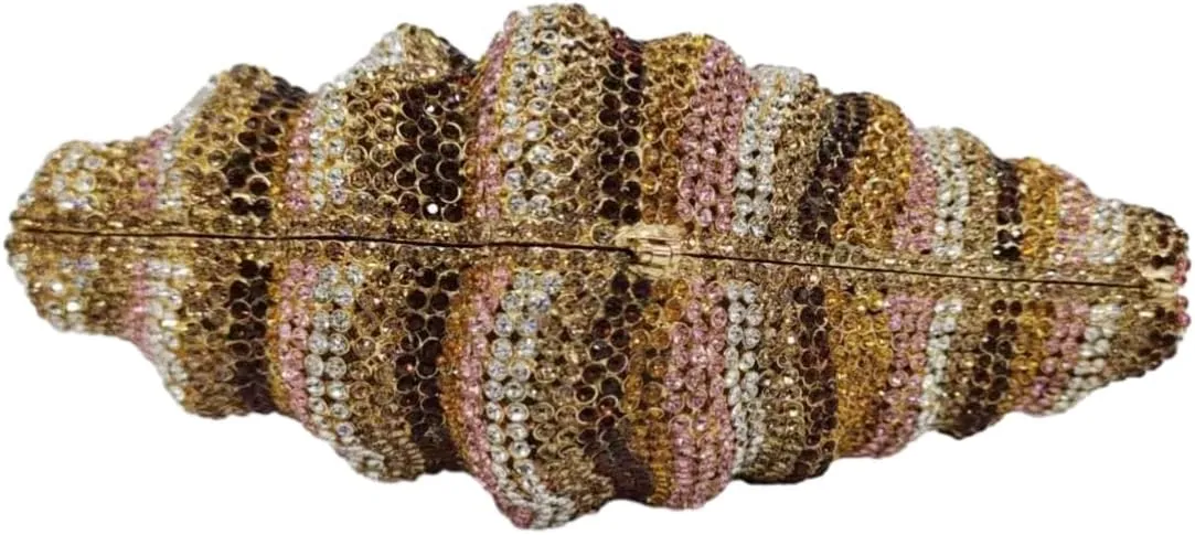 UMREN Conch Luxury Crystal Clutch for Women Sparkly Rhinestones Evening Bag Diamond Handbag Wedding Party Clutch Purse