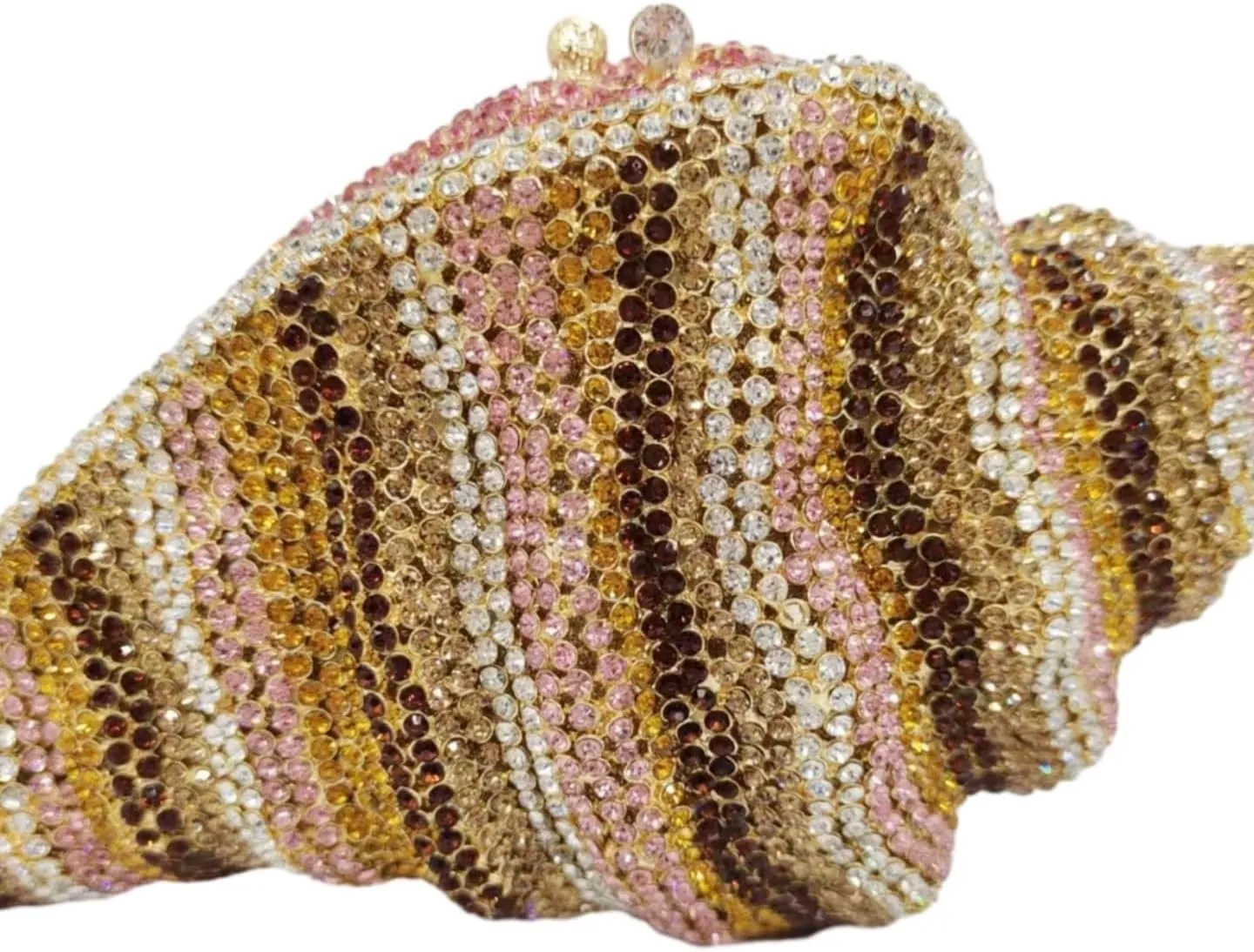 UMREN Conch Luxury Crystal Clutch for Women Sparkly Rhinestones Evening Bag Diamond Handbag Wedding Party Clutch Purse