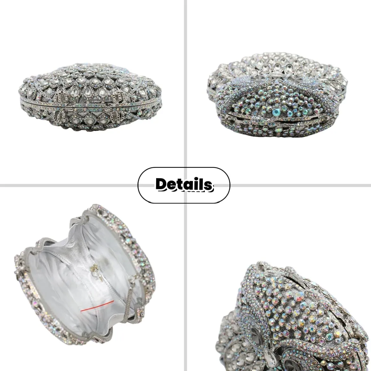 UMREN Cute Owl Clutch Women Crystal Evening Bags Luxury Handbag Rhinestone Wedding Party Purse