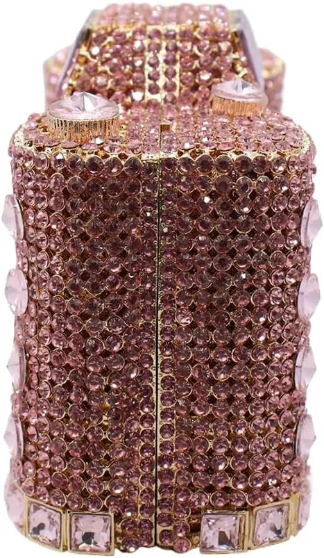 UMREN Novelty Crystal Camera Shaped Clutch Purse for Women Sparkly Rhinestones Evening Clutch Bag Glitter Bridal Prom Handbag