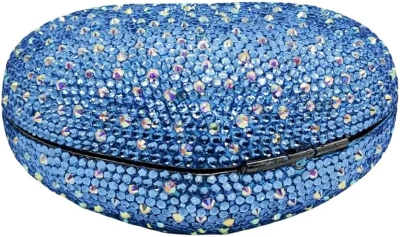 UMREN Women Cute Heart Shape Rhinestones Clutch Purse Glitter Mini Love Handbag Sparkly Evening bag Clain Shoulder Bag