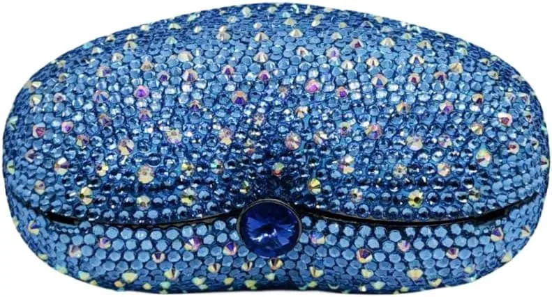 UMREN Women Cute Heart Shape Rhinestones Clutch Purse Glitter Mini Love Handbag Sparkly Evening bag Clain Shoulder Bag