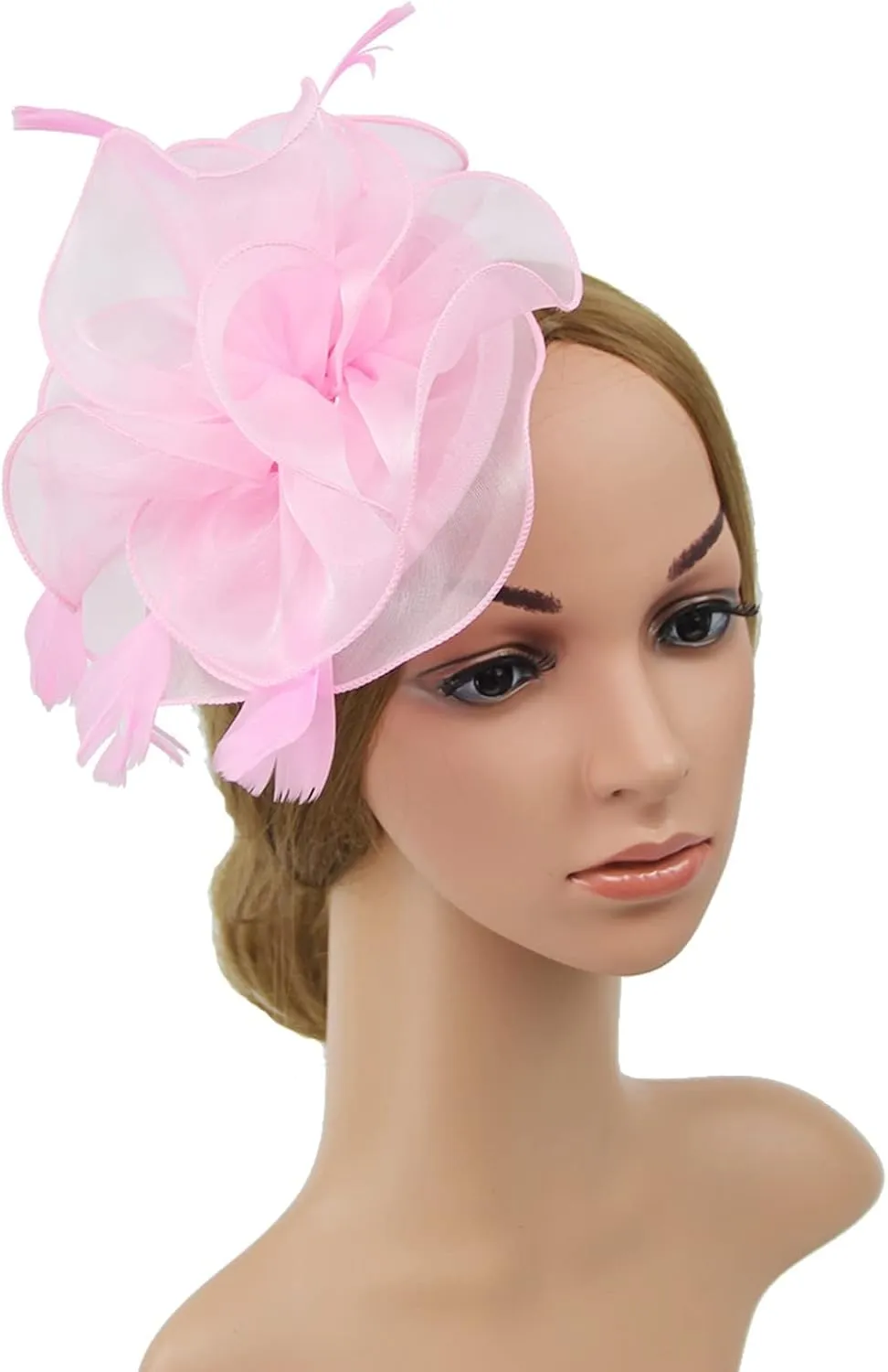 Women Fascinators Hat Flower Mesh Cocktail Tea Party Headband Hair Clip Cocktail Pillbox Hat