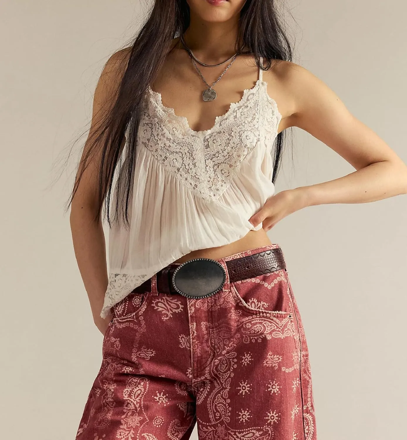 Women Lace Trim Tank Top Sleeveless Button Down Chiffon Cami Shirt Y2K Summer Tie Front Ruffle Flowy Crop Vest