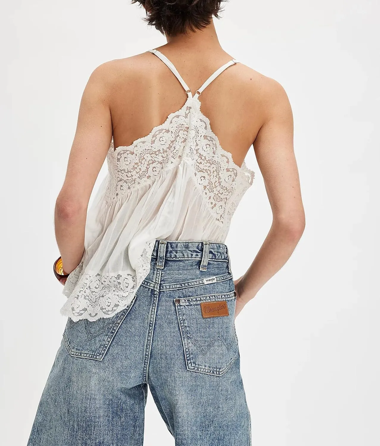 Women Lace Trim Tank Top Sleeveless Button Down Chiffon Cami Shirt Y2K Summer Tie Front Ruffle Flowy Crop Vest