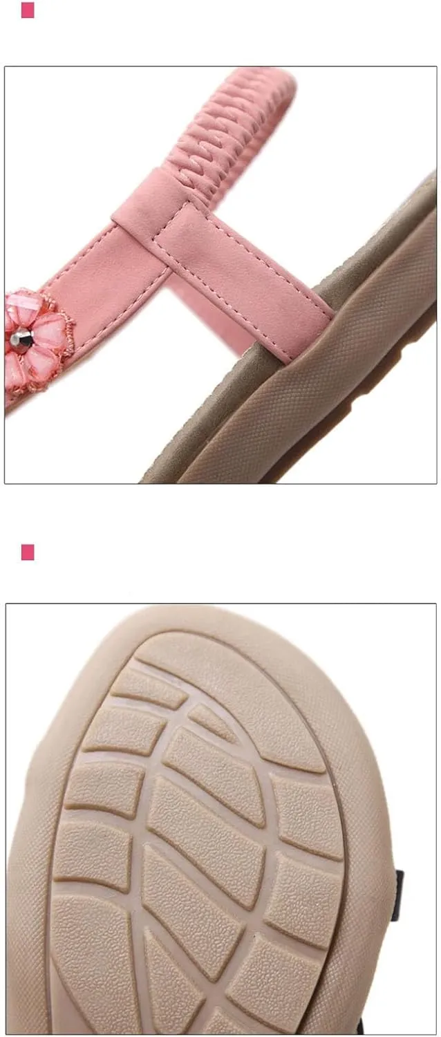 Women's Bohemian Dance Sandals - Ankle Strap Dressy Summer Flats