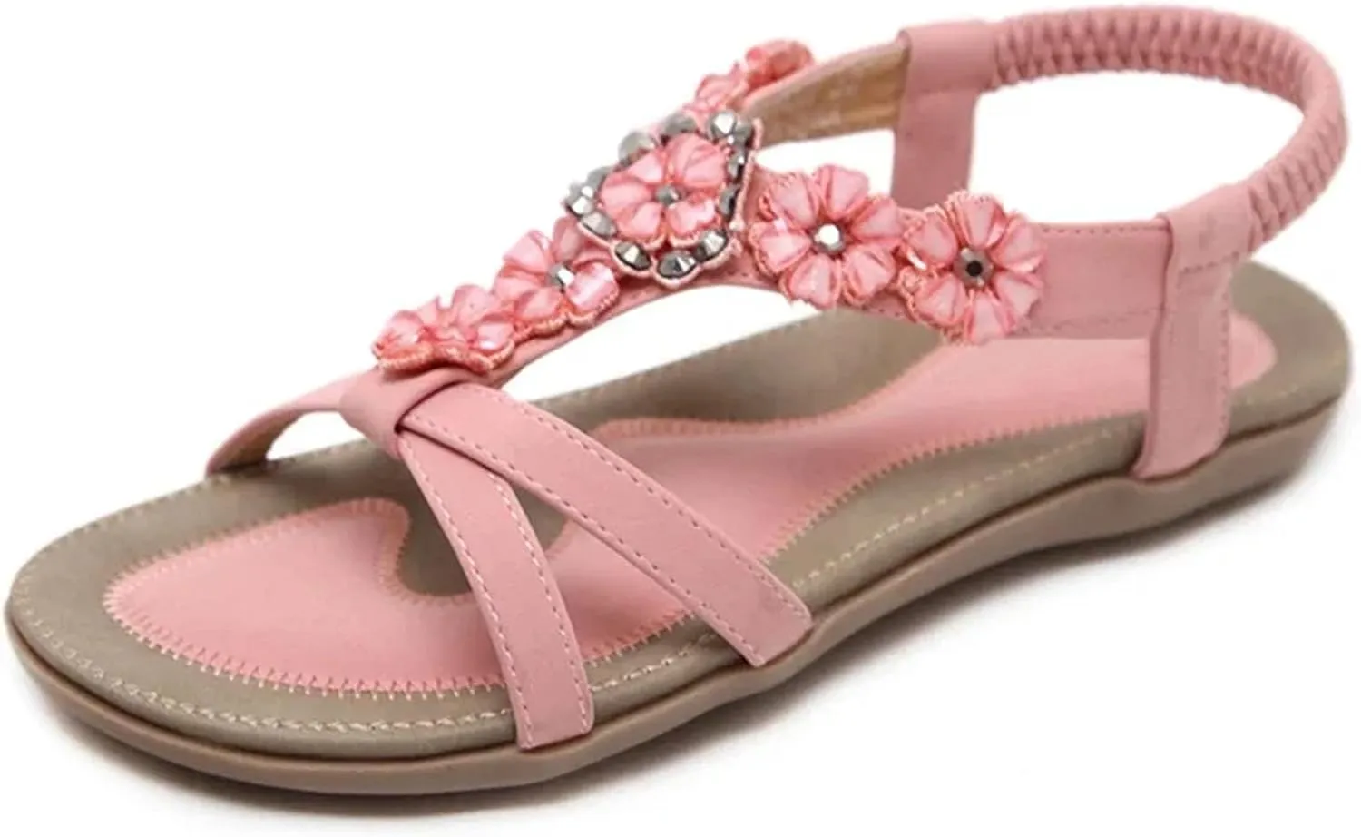 Women's Bohemian Dance Sandals - Ankle Strap Dressy Summer Flats