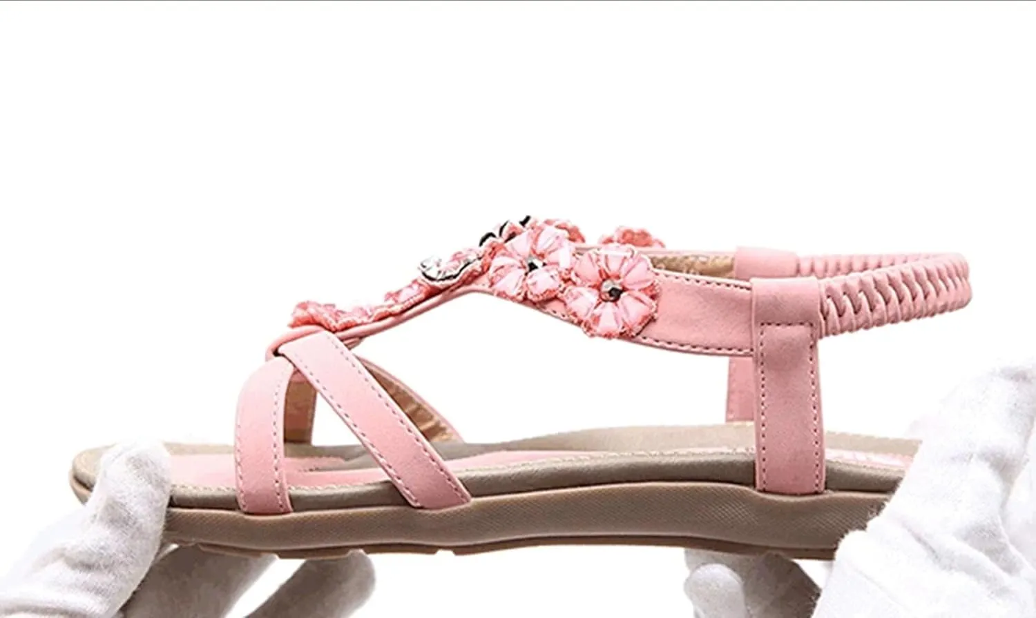 Women's Bohemian Dance Sandals - Ankle Strap Dressy Summer Flats