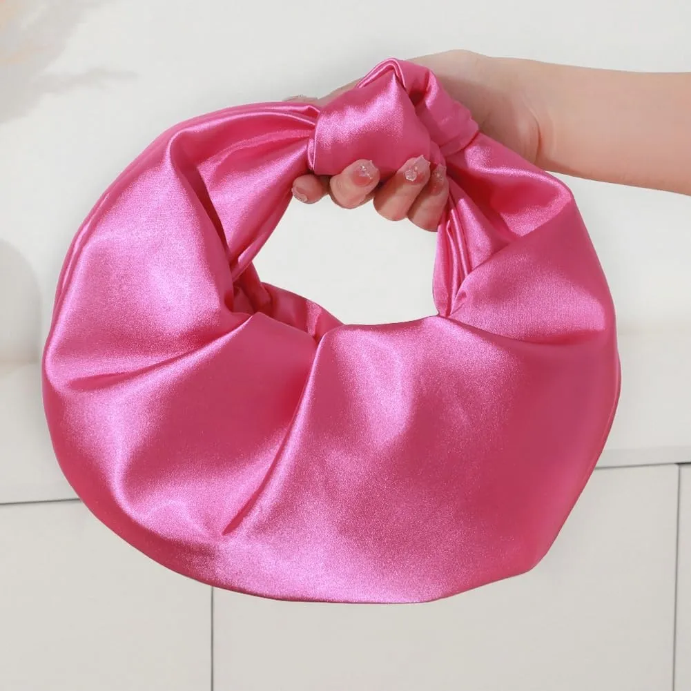 Womens Crescent Evening Banquet Clutch Elegant Pleated Cloud Purse Handbag Ladies Small Tote Bag for Wedding Party