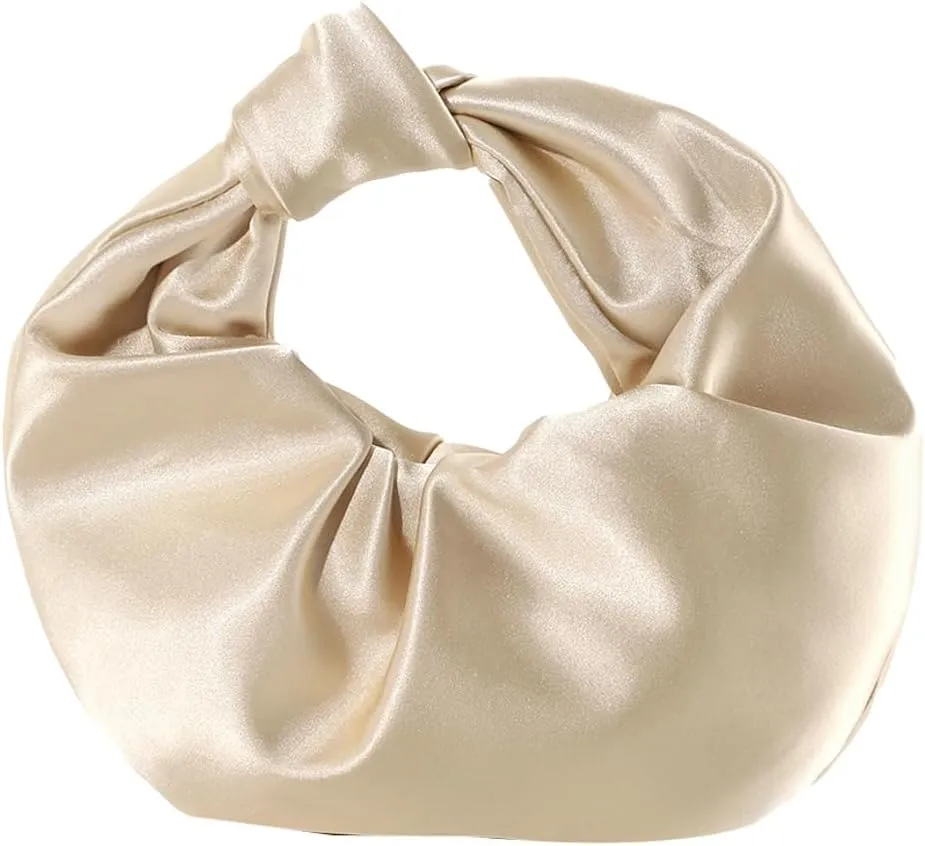 Womens Crescent Evening Banquet Clutch Elegant Pleated Cloud Purse Handbag Ladies Small Tote Bag for Wedding Party
