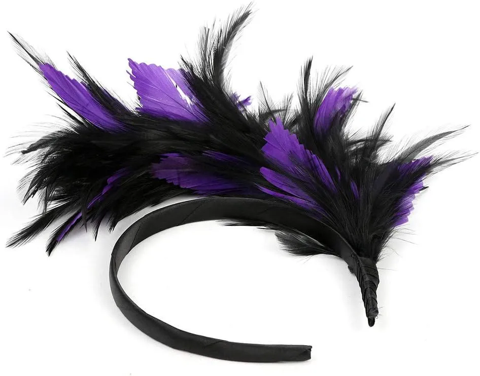 Women's Fascinator Hats Feather Fascinators Hair Clip Mesh Tea Parties Headband for Wedding Church