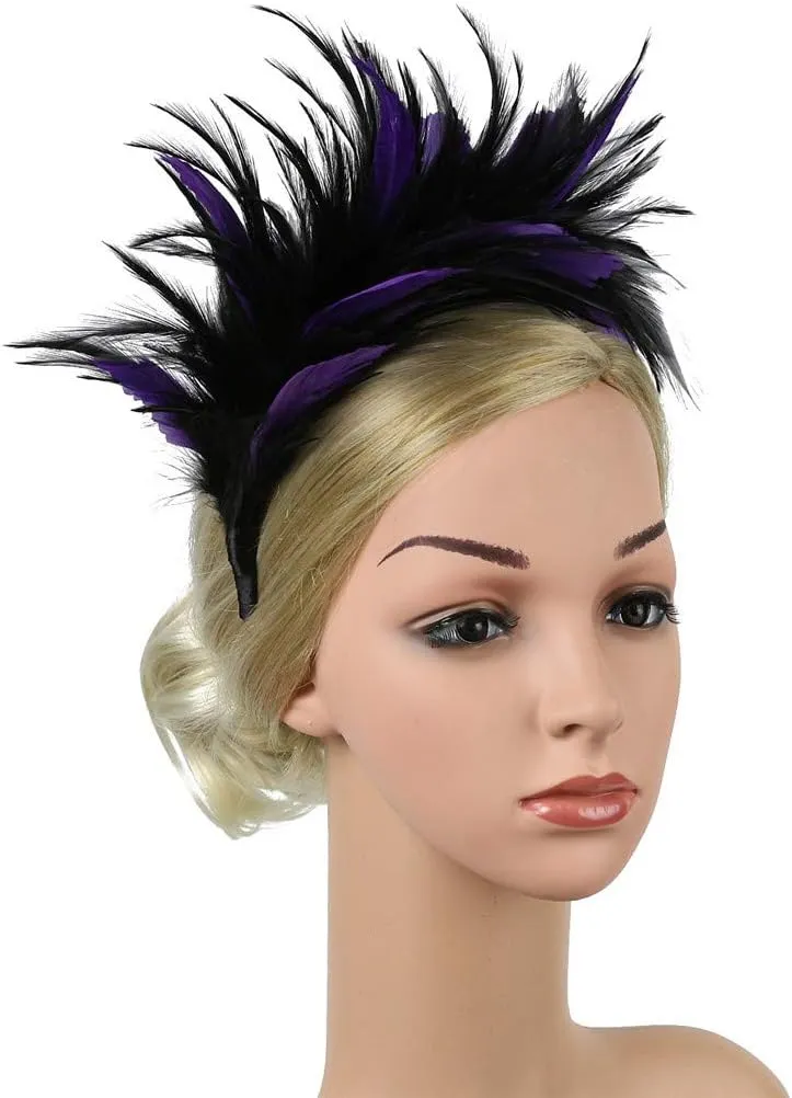 Women's Fascinator Hats Feather Fascinators Hair Clip Mesh Tea Parties Headband for Wedding Church