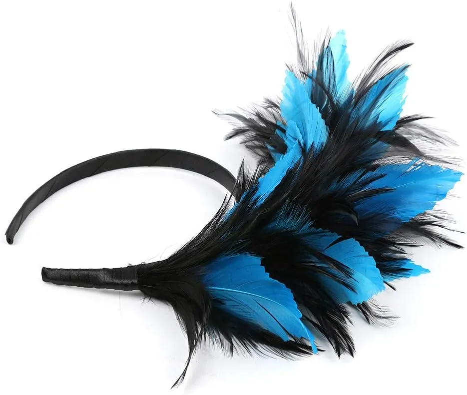 Women's Fascinator Hats Feather Fascinators Hair Clip Mesh Tea Parties Headband for Wedding Church