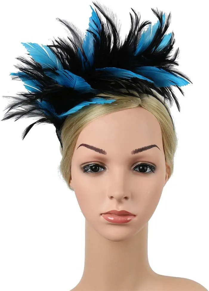 Women's Fascinator Hats Feather Fascinators Hair Clip Mesh Tea Parties Headband for Wedding Church