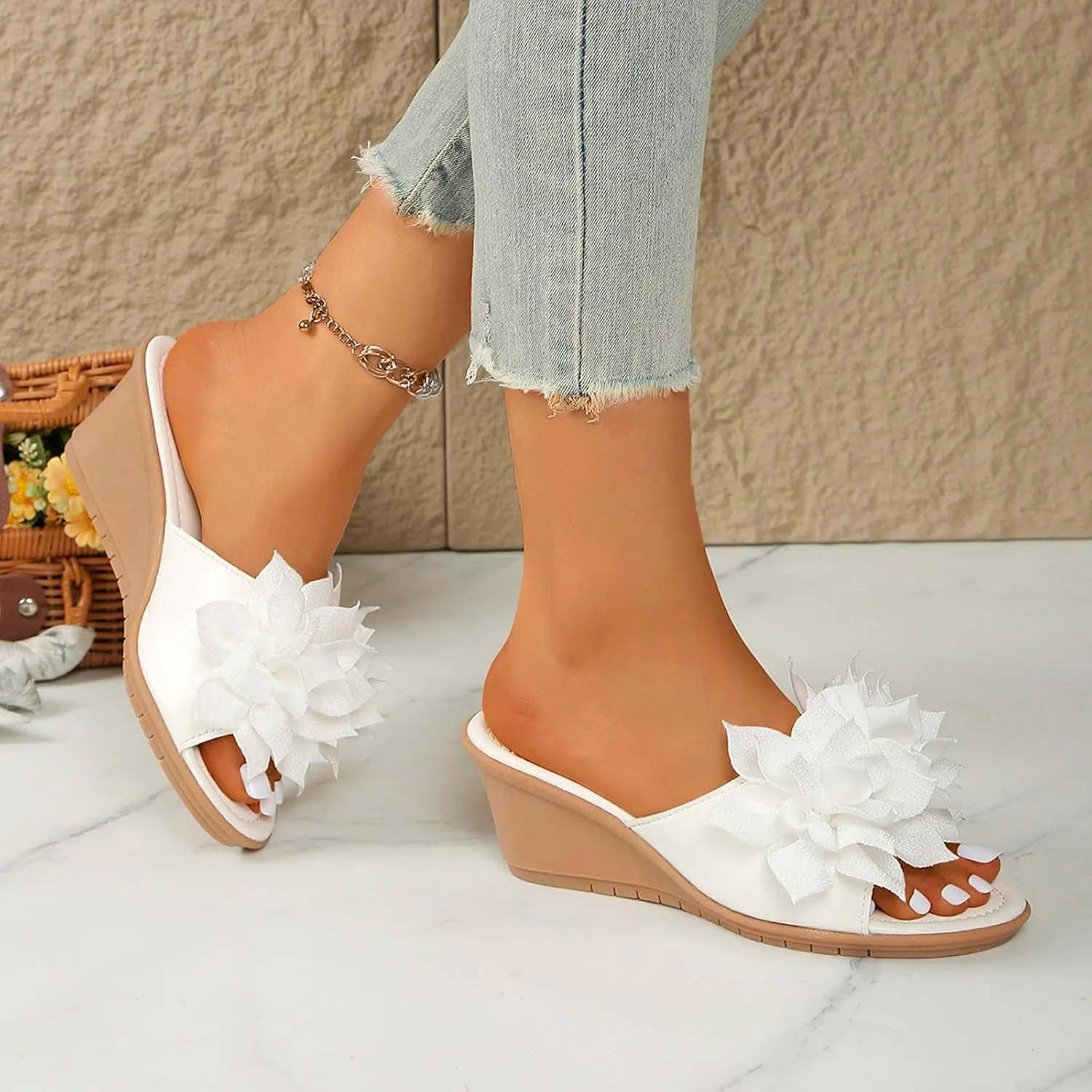 Womens Flip Flops Dressy Orthopedic Sandals Summer Comfortable Sandals Arch Support Wedge Slippers Vacation Shoes