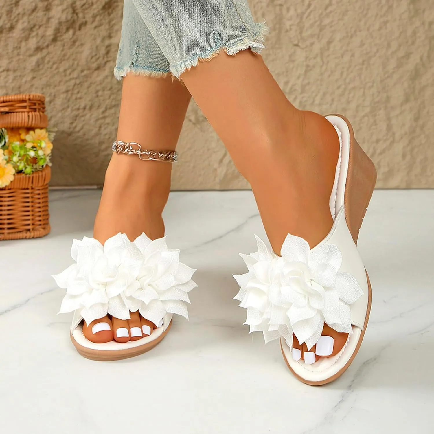 Womens Flip Flops Dressy Orthopedic Sandals Summer Comfortable Sandals Arch Support Wedge Slippers Vacation Shoes