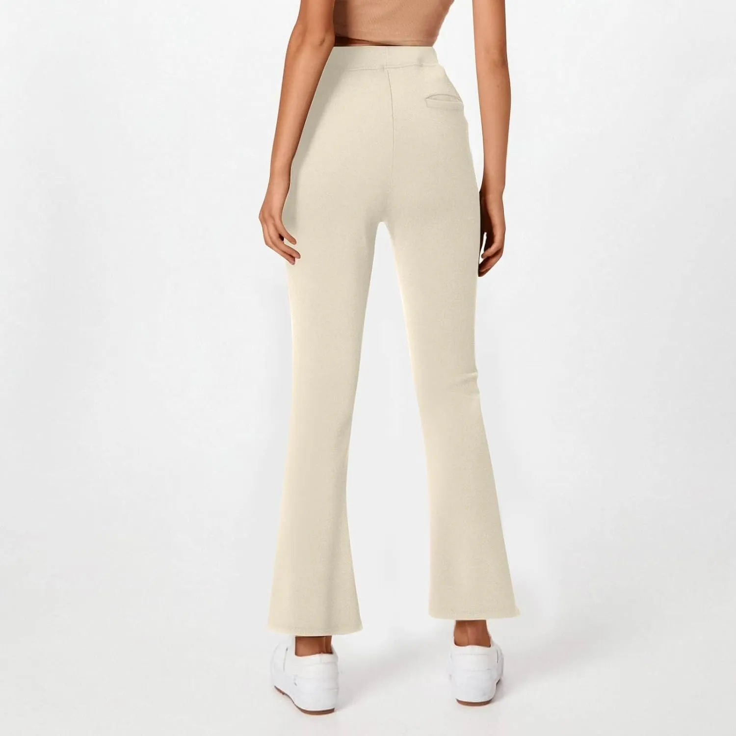 Women's Pants for Work High Waist Dress Pants Business Casual Stretch Wide Leg Flare Yoga Trousers with Pockets