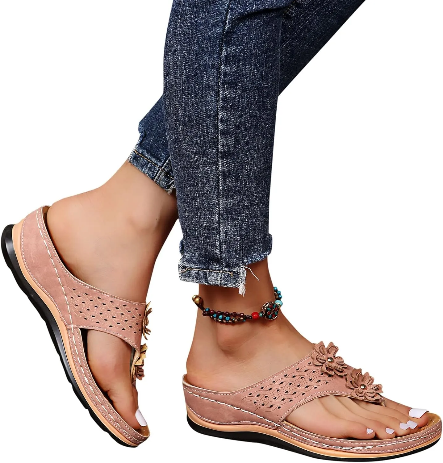 Womens Sandals Dressy, Sandals with Arch Support Soft Orthotic Sandals Plantar Fasciitis Orthotic Flip Flop