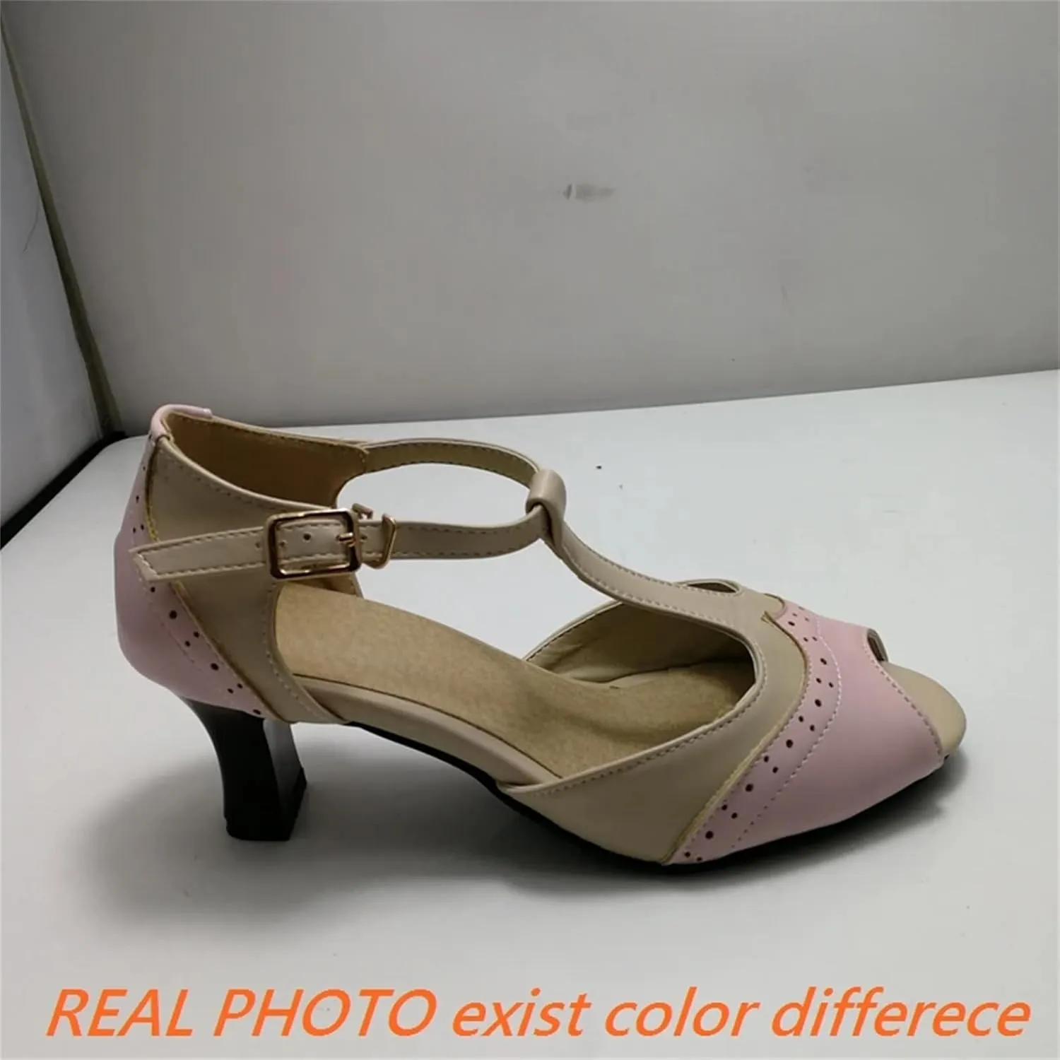 Women's T-Strap Mixed Color Sandals - 6CM Low Heel, Summer Casual Flats