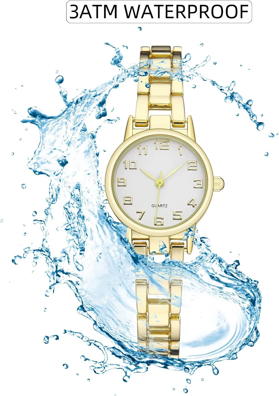 Womens Waterproof Wrist Watch,Women's Small Thin Analog Bracelet Quartz Watch Dainty Christmas Gifts