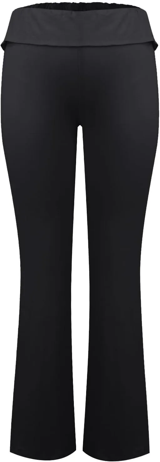 Work Pants Women, High Waisted Yoga Summer Pants Flare Elastic Waist Stretchy Leggings Tummy Control Trousers