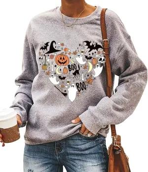 Ykomow Pumpkin SweatShirt for Women Thanksgiving Graphic Tees Fall Halloween Sweater