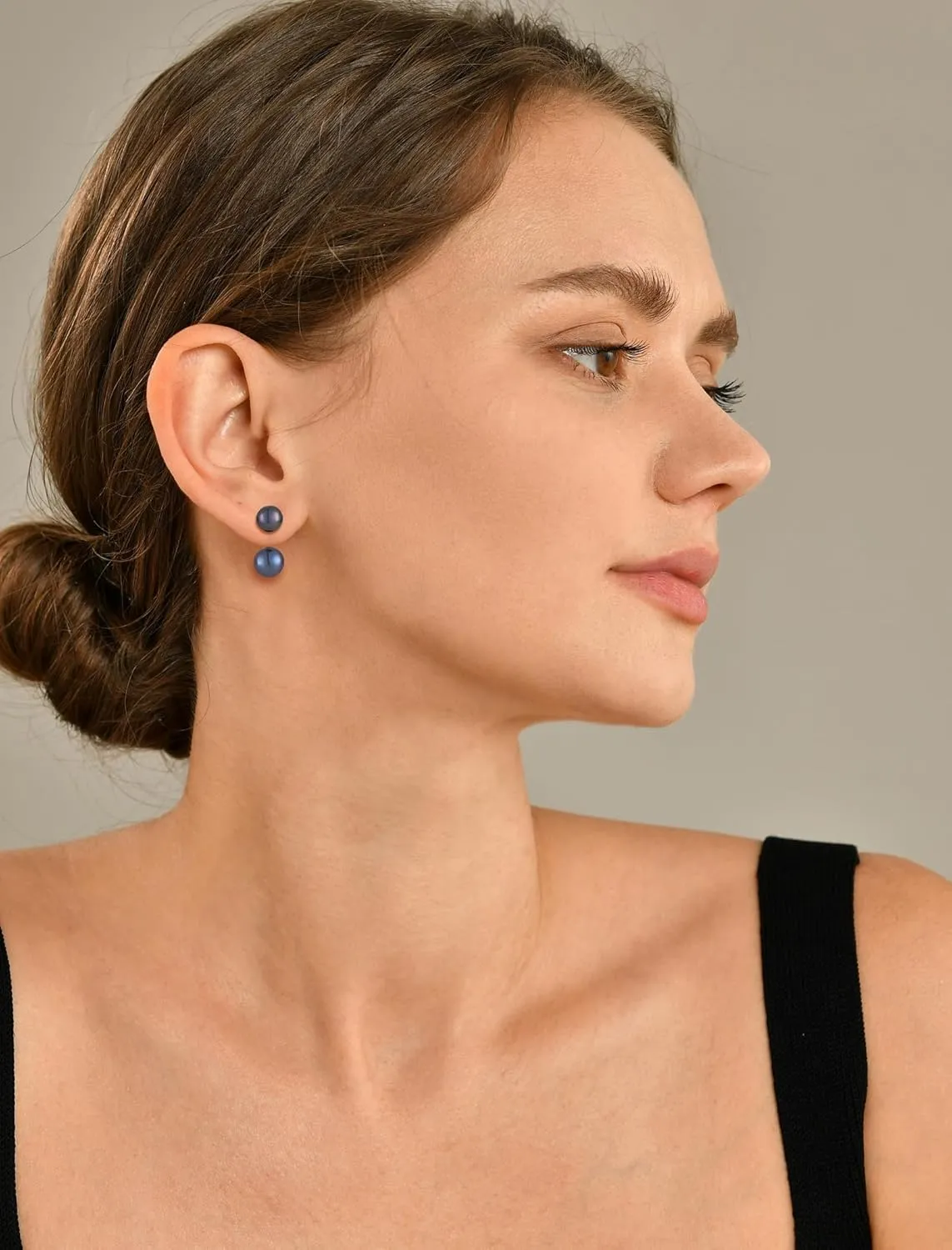 YL Pearl Drop Earrings 925 Sterling Silver Ear Jacket Earring with 7mm/9mm Shell/Freshwater Pearls