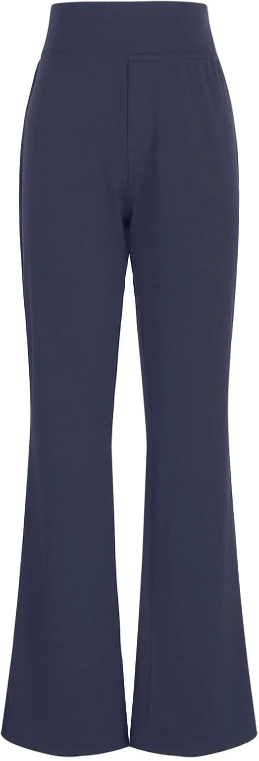 Yoga Dress Pants for Women Bootcut High Waisted Work Pants Stretchy Trousers Pull On Office Slacks with Back Pockets